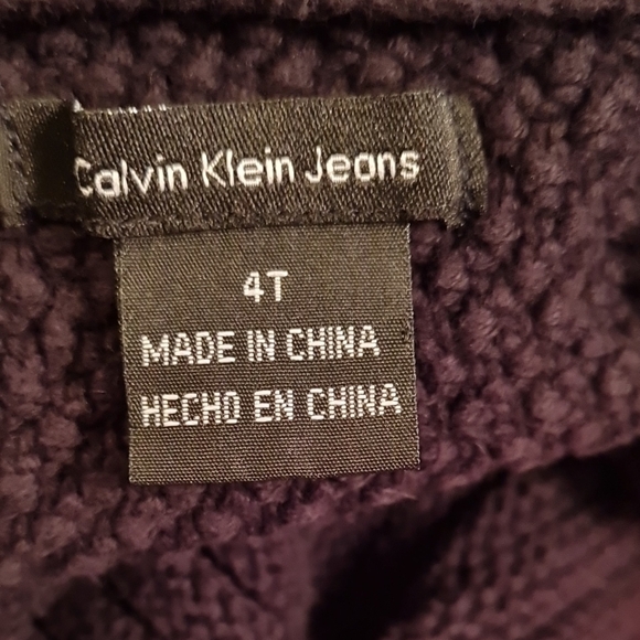 Calvin Klein Kids Black Knit Jacket front buttons, excellent used condition,  4T - Picture 2 of 6